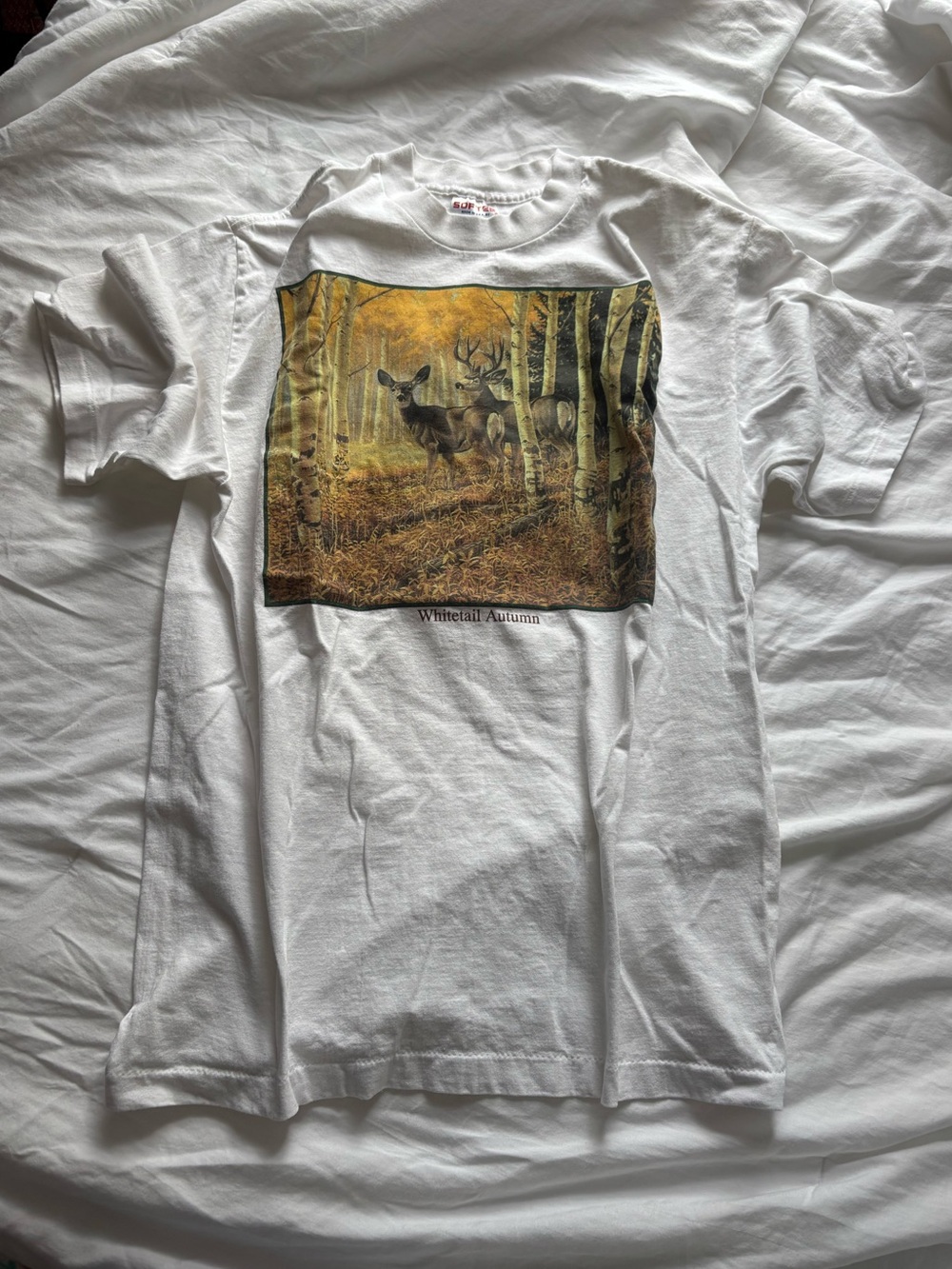 Camo Deer Graphic Tee - White